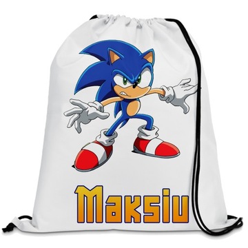 WOREK PLECAK DO SZKOŁY SONIC HEDGEHOG NADRUK IMIĘ