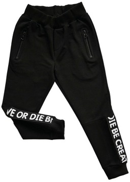 Chłopięce spodnie DRESOWE kieszenie na EKSPRES 122