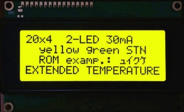 ART Nowe LCD 4x20 z podśw LED (Yellow/Green) Ext.Temp.