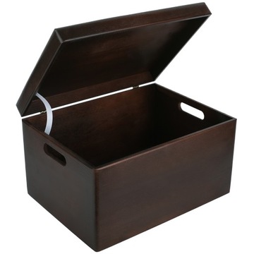 Коричневый деревянный ящик с ручками 40х30х24 см.