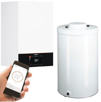 Kocioł gazowy Viessmann Vitodens 200-W wiszący na gaz 32kW + zasobnik 150L