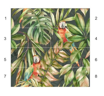 Obraz z płytek ceramicznych 120x120 Modern Parrots