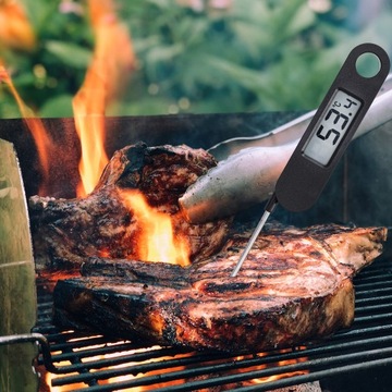 КУХОННЫЙ ТЕРМОМЕТР для копчения мяса, цифровой электронный ЖК-зонд 200°C