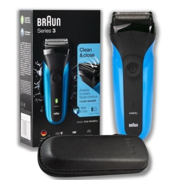 Pánský Holicí Strojek Braun Series 3 310s modrý pro mokré i suché holení Pouzdro