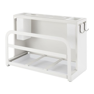 БЕЛАЯ ПОДСТАВКА ДЛЯ НОЖЕЙ КОНТЕЙНЕР УНИВЕРСАЛЬНЫЙ КУХОННЫЙ БЛОК С 4 КРЮЧКАМИ