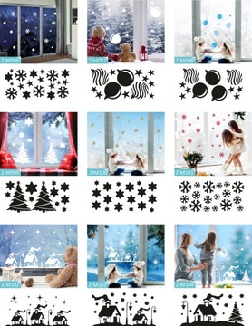 РОЖДЕСТВЕНСКИЕ НАКЛЕЙКИ НА ОКНА РОЖДЕСТВЕНСКИЕ УКРАШЕНИЯ НАРУЖНЫЕ ВИТРИНЫ МАГАЗИНА