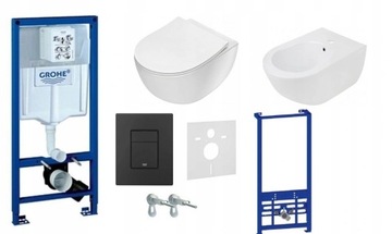 Stelaż WC GROHE+ misa+bidet Deante+stelaż bidetowy
