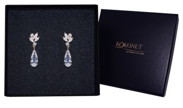 Kolczyki pozłacane ślubne swarovski piękne boho