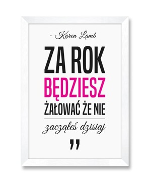 Obraz na ścianę motywacja z cytatem w ramie A4