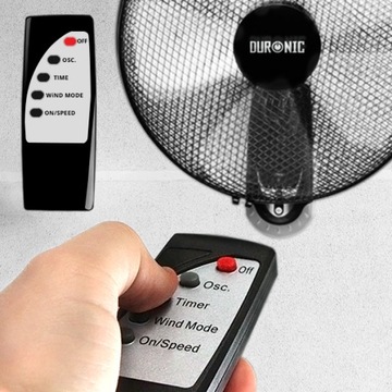 Duronic FN55 BK Вентилятор настенный с дистанционным управлением 60 Вт | колебательный режим | С