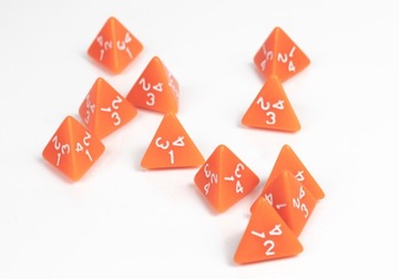 ОРАНЖЕВЫЕ КОСТИ ЧЕТЫРЕХСТОРОННИЕ RPG DICE D4