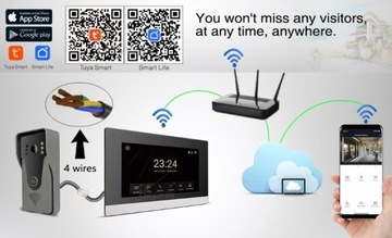 7-дюймовый сенсорный экран TUYA Video WIFI Домашняя система внутренней связи