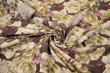 МАТЕРИАЛ ОБИВОЧНОЙ ТКАНИ FLORES ЦВЕТЫ ШОКОЛАД