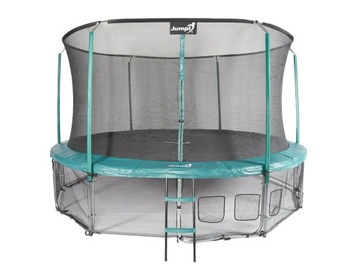 TRAMPOLINA DLA DZIECI ZIELONA 435cm + DRABINKA