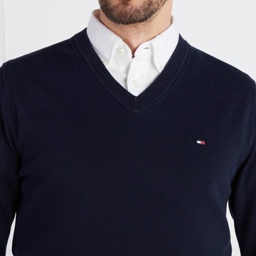 Tommy Hilfiger sweter męski Regular Fit v-neck granatowy MW0MW30956-DW5 S