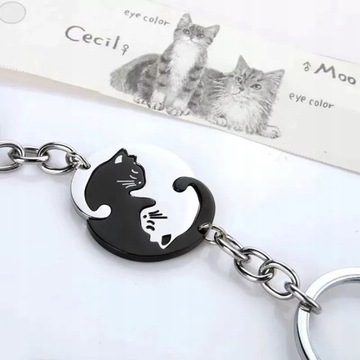 Брелок Инь Ян 2 Коты любят партнерство Пара набор