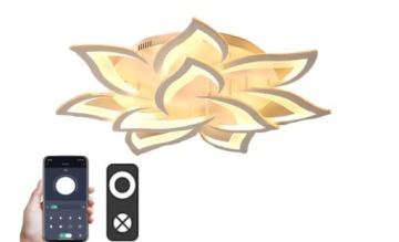 LAMPA SUFITOWA KWIAT LOTOSU ŻYRANDOL Led 95W + Aplikacja + Pilot
