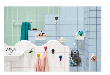 ТИСКЕН корзина на присосках белая для ванной IKEA