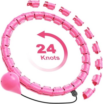 Inteligentne hula-hoop z obciążeniem regulowany rozmiar odchudzajace różowy