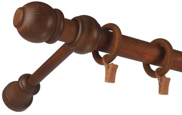 Деревянный карниз fi 28 3,3 м, одинарный, 330 см