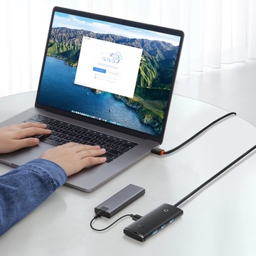BASEUS HUB USB-C НА 4 USB-АДАПТЕРА ДОК-СТАНЦИИ КАБЕЛЬ-ПРЕОБРАЗОВАТЕЛЬ 1 м