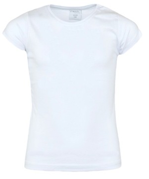 podkoszulek dziecięcy dziewczęcy t-shirt bluzeczka BIAŁY 146/152
