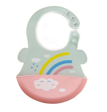 Регулируемый силиконовый нагрудник с карманом BLW.