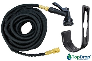 ВЫДВИЖНОЙ САДОВЫЙ ШЛАНГ WAZ 30М СОЕДИНИТЕЛИ + ПИСТОЛЕТ 8 в 1 С ВЕШАЛКОЙ