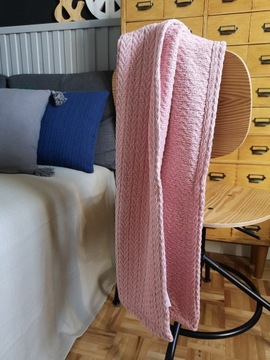 Kocyk dziecięcy 80x120 skandynawski pudrowy róż decovena koc bawełniany