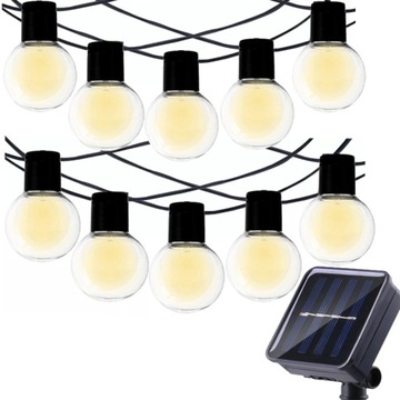 STYLOWA GIRLANDA SOLARNA LAMPKI OGRODOWE KULKI ŻARÓWKI ZEWNĘTRZNE 10x LED