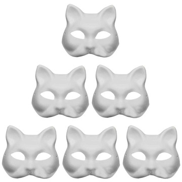 МАСКА КОШКИ КРАСКА МАСКИ ДЛЯ ДЕТЕЙ С РАЗНЫМИ ЖИВОТНЫМИ 6 ШТ.