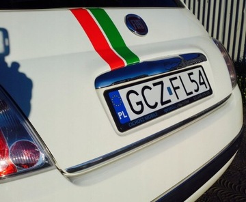 FIAT 500 - LIŠTA CHRÓM CHROM NA KRYT KUFRU VRSTVA TUNING