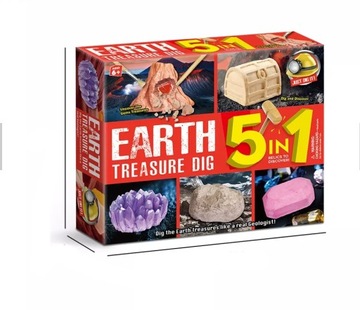 НАБОР ДЛЯ РАСКОПАНИЙ EARTH JEWELS 5in1 — 5 СОКРОВИЩ