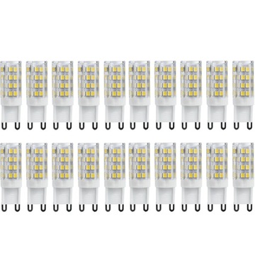 20x ZESTAW ŻARÓWKA LED KAPSUŁKA G9 5W 230V NIE MRUGA CIEPŁA 3000K 430lm