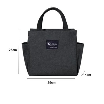 Легкая термосумка для ланч-бокса. Черная небольшая термосумка.