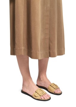 RIANI бежевые шлепанцы с мотивом крокодила, размер 38