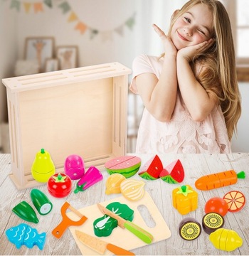 ДЕРЕВЯННЫЕ ОВОЩИ ФРУКТЫ ДЛЯ НАРЕЗКИ НА МАГНИТЕ XXL