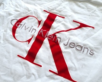 CALVIN KLEIN JEANS BIG LOGO T-Shirt Damska Bawełniana Koszulka S