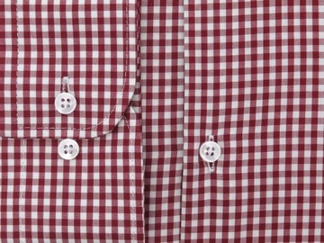 Koszula męska w czerwono-białą kratę - vichy Y70 164-170 / 42-Regular