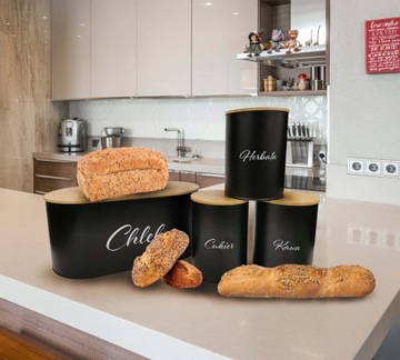 НАБОР ХЛЕБА КОНТЕЙНЕР ДЛЯ ХЛЕБА КОФЕ САХАР ЧАЙ БАМБУКОВАЯ ДОСКА WZ01