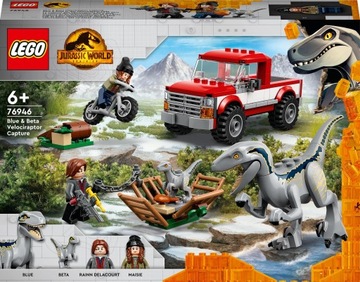 LEGO JURASSIC WORLD 76946 ЗАХВАТ СИНИХ И БЕТА-ВЕЛОЦИРАПТОРОВ + СУМКА M