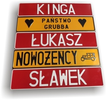 Tłoczona tablica alu żółty odblask - czarne napisy