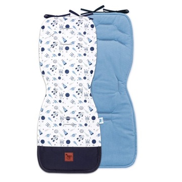 Dwustronna wkładka do wózka magic space z velvetem jeans