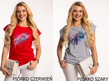 Urocza Wygodna Modna BLUZKA T-shirt Dużo Kolorów Rozmiarów