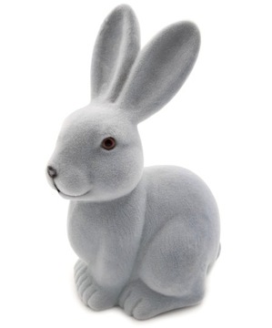 ZAJĄCZEK WIELKANOCNY SZARY DEKORACJA ŚWIĄTECZNA FIGURKA 23cm