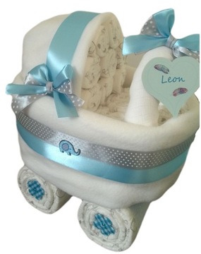 БОЛЬШОЙ ТОРТ PAMPERS 2 из подгузников для детского душа