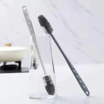 AG943 СИЛИКОНОВАЯ ЩЕТКА ДЛЯ МЫТЬЯ БУТЫЛОК 27СМ СЕРАЯ