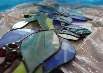 Витраж Тиффани «Райский цветок» синий