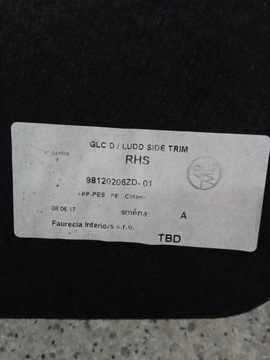 ОБИВКА БАГАЖНИКА БОКОВИНА ЛЕВАЯ ПРАВАЯ ЗАДНЯЯ КОМПЛЕКТ Citroen C3 III (2016-24)