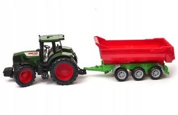 MAŁA FARMA CIĄGNIK TRAKTOR Z PRZYCZEPĄ 50cm WYWROT